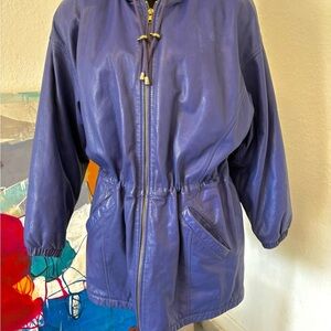 Wilsons Leather Purple Leather Jacket Relaxed Fit